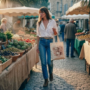 Heavyweight eco cotton botanical dog tote bag