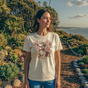 Best Friend in Bloom Tee - Dog Botanical Soft Tee in Vintage White